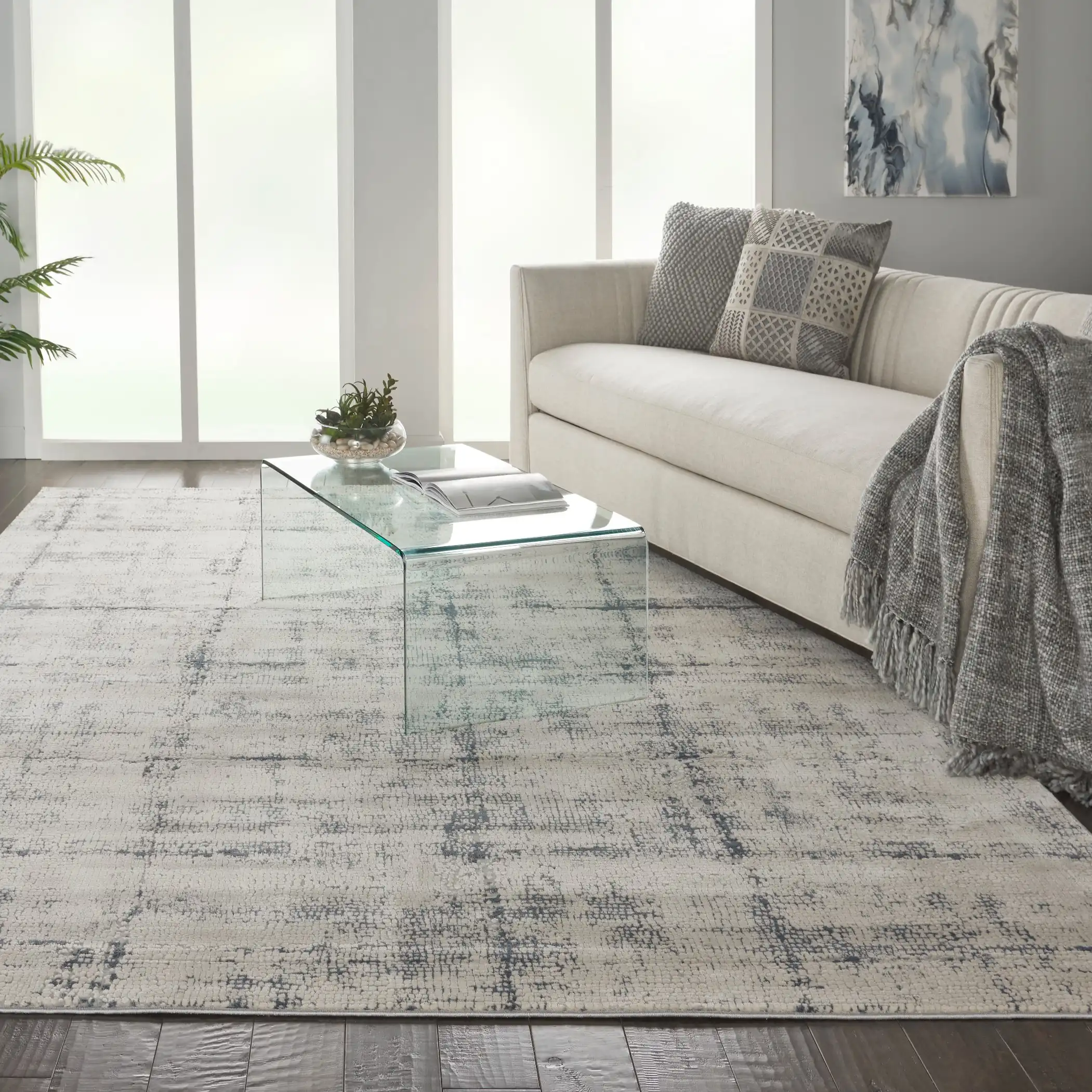 Rustic Textures RUS06 Ivory Blue Rug Questions & Answers